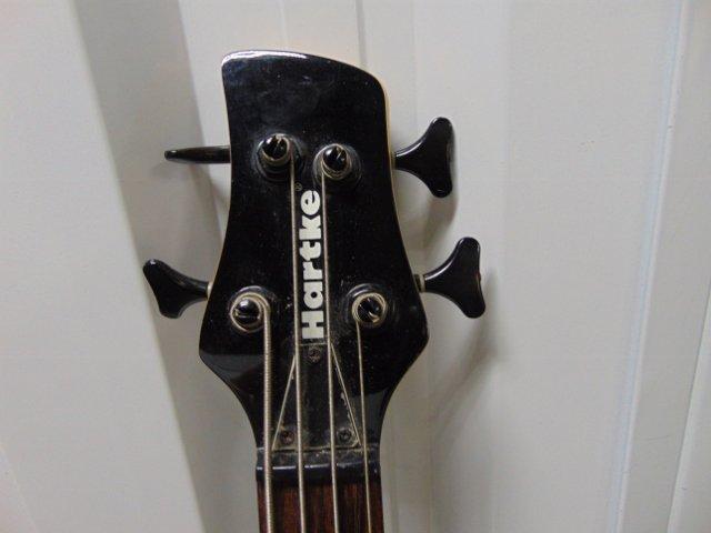 Black Hartke Electric Bass Guitar W/ Shoulder Strap & Amp Cord