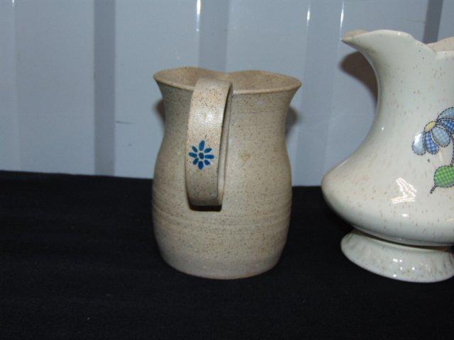 Pottery Lot: 2 Pitchers & A Teapot