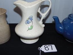 Pottery Lot: 2 Pitchers & A Teapot