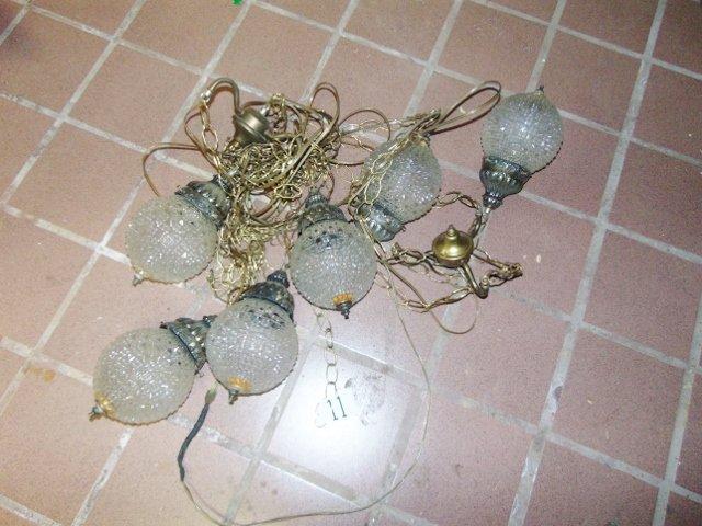 Vtg 6 Light Swag Hanging Lights W/ Chain