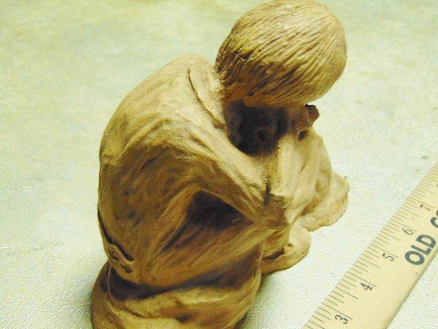 Vtg 1972 Sculpture Of A Boy Hugging His Dog By Penellen Company