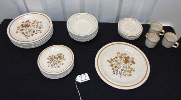 Vtg Stoneware Tableware Set By Colorstone Japan