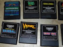 10 Vtg 1983 & 1984 Coleco Vision Video Games & 1 Activision Game