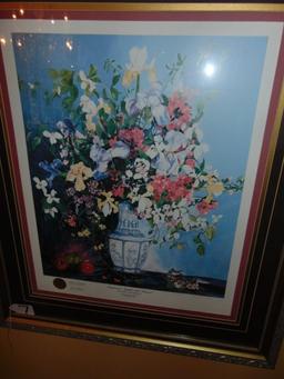 Gilt Framed & Matted " Dogwood, Apples & Laurel " First Lady's Edition Lithograph
