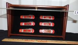 6 New Fire Engine Themed Pocket Knives In A Display Box