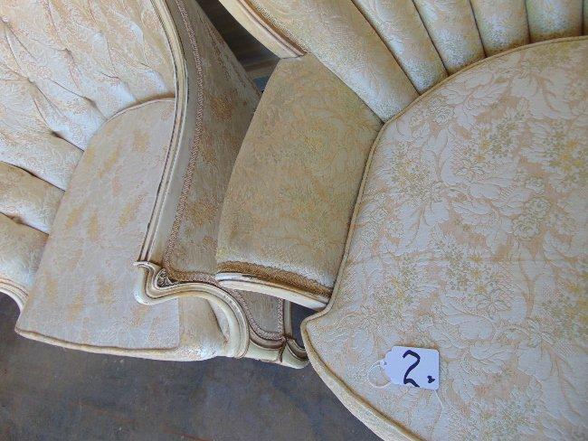 French Provincial His & Hers Parlor Chairs
