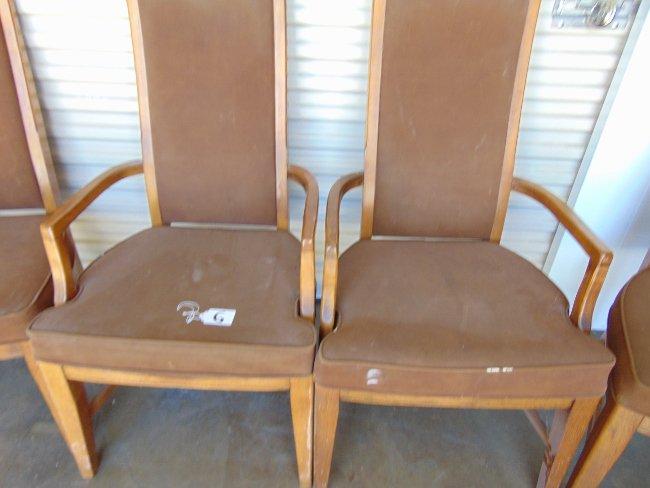 Set Of 6 Solid Wood Dining Room Chairs, 2 W/ Arms