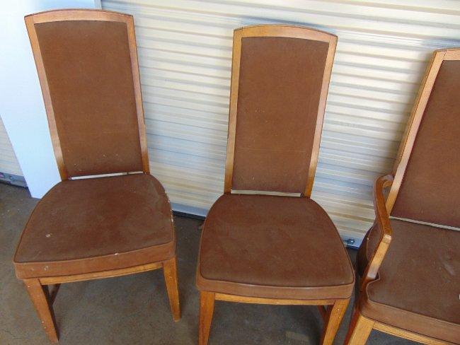 Set Of 6 Solid Wood Dining Room Chairs, 2 W/ Arms