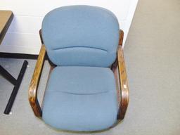 Solid Oak Upholstered Waiting Room Chair (office) Local Pick Up Only
