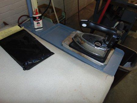 Shirt Prep Table W/ Gravity Feed Industrial Steam Iron (plant) Local Pick Up Only