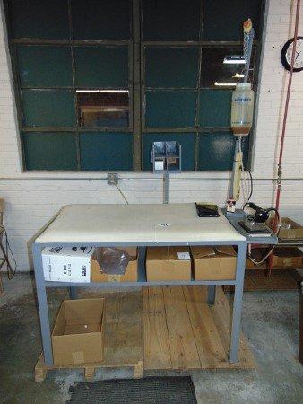 Shirt Prep Table W/ Gravity Feed Industrial Steam Iron (plant) Local Pick Up Only