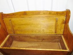 Vtg Solid Wood Bench W/ Under Seat Storage (Local Pick Up Only)