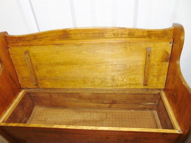 Vtg Solid Wood Bench W/ Under Seat Storage (Local Pick Up Only)