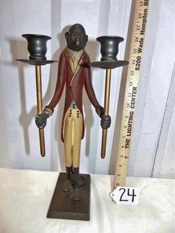 Solid Cast Brass Monkey Candle Holder