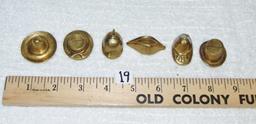 Set Of 6 Vtg Solid Brass Card Holders In The Shape Of Various Hats