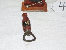 Vtg Wood & Metal Bar Bell Ring For Another Round