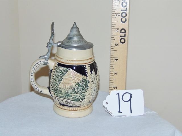 Vtg Marzi & Remy West German Pottery Lidded Stein