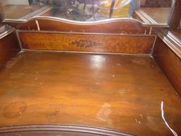 Antique 1920s Vanity W/ Mirror And On Wooden Caster Wheels (LOCAL PICK UP ONLY)