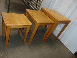Three Solid Wood Nesting Tables (LOCAL PICK UP ONLY)