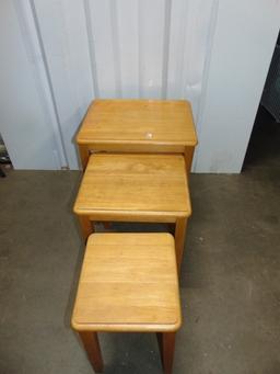 Three Solid Wood Nesting Tables (LOCAL PICK UP ONLY)