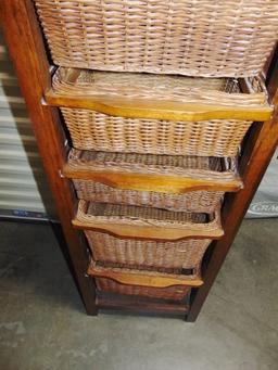 5 Tier Wicker Basket Storage Cabinet (LOCAL PICK UP ONLY)