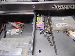 2 Husky Metal Tool Boxes On Casters And Including Contents & Instructions