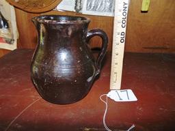 Antique Spun Pottery Pitcher