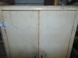 Vtg Metal Country Cupboard Cabinet, Including Contents( Local Pick Up Only )