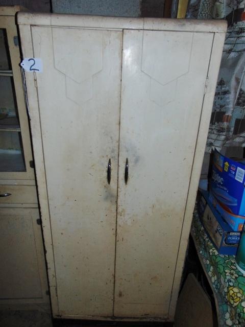 Vtg Metal Country Cupboard Cabinet, Including Contents( Local Pick Up Only )