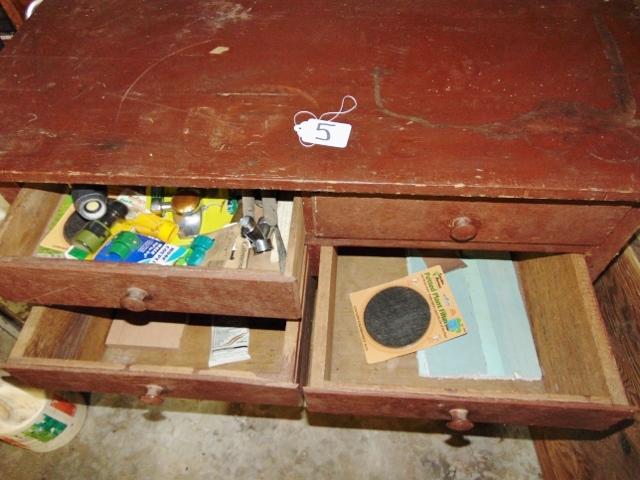 Vtg Solid Wood 4 Drawer Hall / Entry Table, Contents Not Included ( Local Pick Up Only )