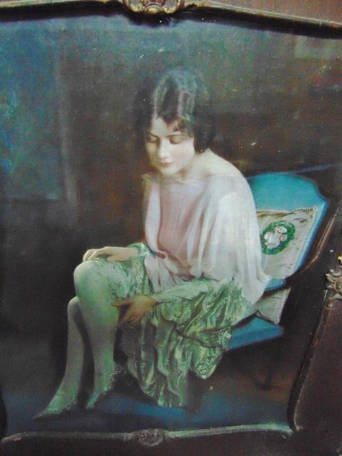Antique Framed Picture Of A Lady From The 1920's