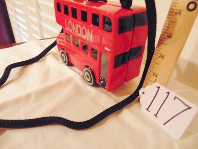 Autographed Timmy Woods Of Beverly Hills Red London Double Decker Bus Purse