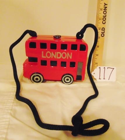 Autographed Timmy Woods Of Beverly Hills Red London Double Decker Bus Purse