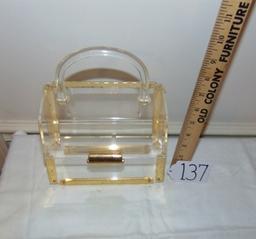 Vtg 1950s Clear Lucite Purse