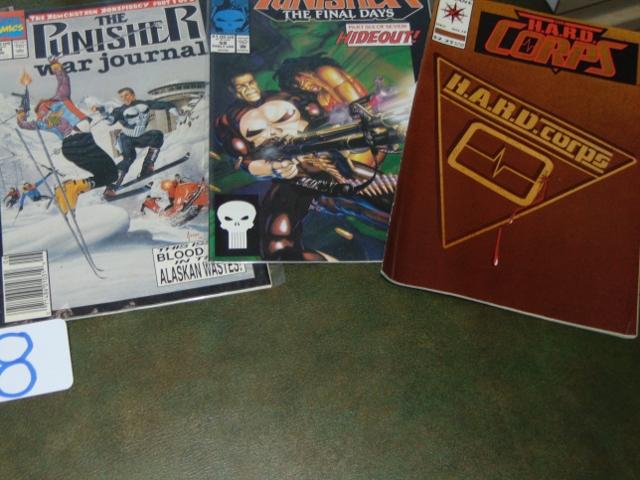 5 Marvel " The Punisher " Comic Books & 1 Valiant " H. A. R. D. Core Comic Book