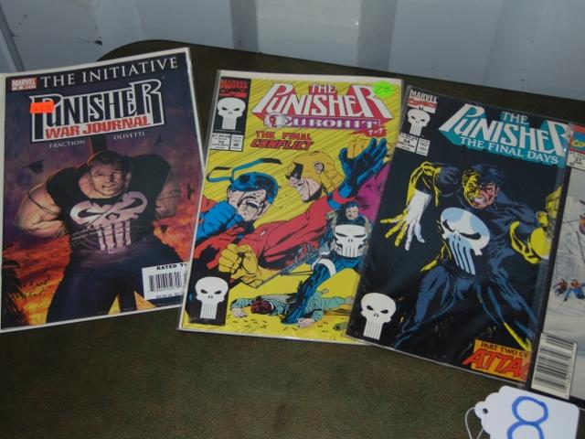 5 Marvel " The Punisher " Comic Books & 1 Valiant " H. A. R. D. Core Comic Book