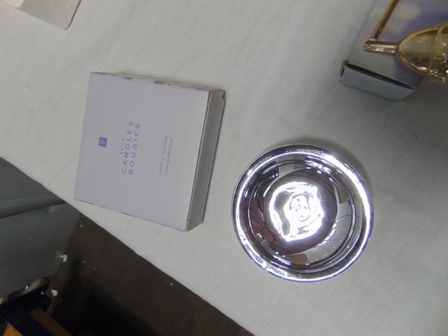 All N I B Lot: Avon Wellness Aroma Lamp; 2 Candle Bougie Heavy Chrome Metal