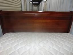 Vaughn - Bassett Solid Cherry Wood Queen Size Sleigh Bed W/ Mattress & (LOCAL PICK UP ONLY)