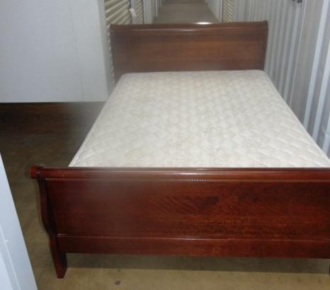 Vaughn - Bassett Solid Cherry Wood Queen Size Sleigh Bed W/ Mattress & (LOCAL PICK UP ONLY)