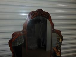 Vtg 1930's Solid Wood Vanity W/ Mirror (LOCAL PICK UP ONLY)