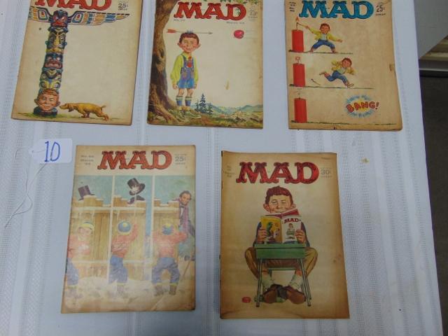 5 Vtg Mad Magazines From The 1960s