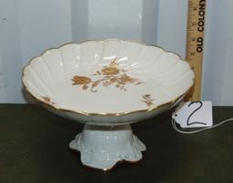 Signed Limoges France Porcelain Pedestal Serving Compote