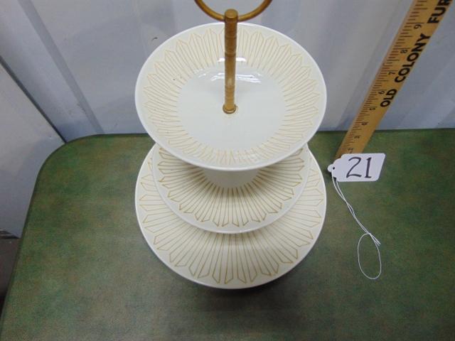 Vtg Mid Century Royal China U S A 3 Tier Server