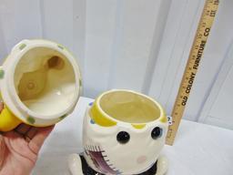 Vtg Ceramic Clown Cookie Jar By Wilkes
