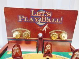 Vtg Miniature Table Top Baseball Pinball Game