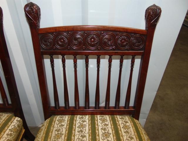 Pair Of Antique, Fully Restored Banister Back, Spring Seat Mahogany Parlor Chairs LOCAL PICK UP ONLY