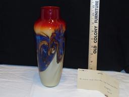 Numbered & Signed Michael Neurot Hand Blown Art Glass Vase