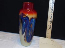 Numbered & Signed Michael Neurot Hand Blown Art Glass Vase