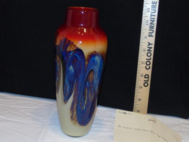 Numbered & Signed Michael Neurot Hand Blown Art Glass Vase