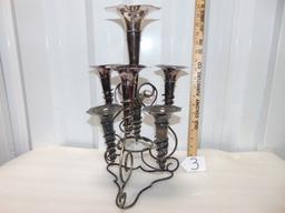 Antique Mappin & Webb's Triple Deposit Princes Plate Silver Plated Epergne